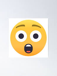 Póster for Sale con la obra «JoyPixels ™ Emoji con cara de asombro» de  JoyPixels Inc. | Redbubble