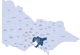 Satellite view of the greater melbourne area, showing port phillip bay opening to the bass strait and surrounding plains of the map of the urban areas of melbourne and geelong and surrounding towns. Victorian Councils Map Vic Councils