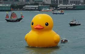 Giant Duck Deflates In Hong Kong