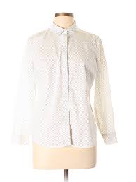 Details About Apt 9 Women White Long Sleeve Button Down Shirt Lg Petite