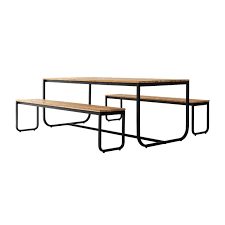 Table de jardin rectangulaire + 2 bancs lacanau sur maisons du monde. Table Jardin Avec Banc Table En Bois Exterieur Avec Banc Salon De Jardin Avec Banc