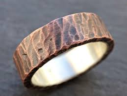 Mens Wedding Band Copper Rustic Mens Ring Mixed Metal Viking Etsy In 2021 Mens Wedding Bands Rings For Men Rustic Mens Wedding Rings