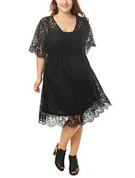 Agnes Orinda Women Plus Size Self Tie Waist Floral Lace Wrap Front Dress Black 1x Amazon Best Lace Dress Black Black Lace Dress Long Eyelash Lace Dress