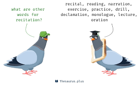 The definition of recited in dictionary is as: Words Recital And Recitation Have Similar Meaning
