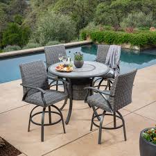 Costco outdoor furniture dining table. Sunvilla Indigo 5 Piece Woven Bar Height Dining Patio Set Cover Costco Uk