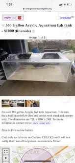 360 gallon acrylic aquarium fish tank