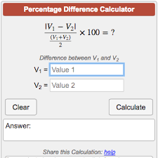 It is denoted by %. Percentage Difference Calculator