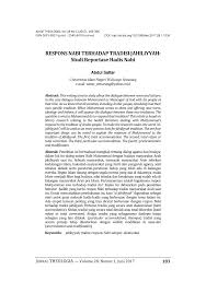 Pdf Respons Nabi Terhadap Tradisi Jahiliyyah Studi Reportase Hadis Nabi