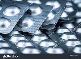Pile Of Tablets Pill In Blister Packaging To Protect Medicine From Light Silver Aluminium Foil Blister Pack Pharmaceutical Indu Blister Packaging Tablet Pill