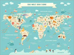 Bekijk meer ideeën over wereldkaart, muurdecoratie, wereldkaart wand. Kidz Collection Dieren Wereldkaart Duits Poster Online Bestellen Posterlounge Nl