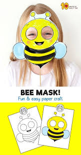 Let Me Adjust My Crown And Get My Day Started Mask Bee Printable Paper Mask Bee Crafts For Kids Paper Mask Mask Template Printable