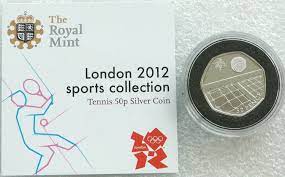 Olympic sports 50p values 50p coins for sale collector values for. 2011 London Olympic 2012 Sports Collection Tennis 50p Silver Coin Coa