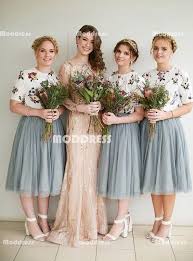 2 Pieces Bridesmaid Dresses Tulle Short Bridesmaid Dresses Hs934 Bestonsell Bridesmaid Skirts Tulle Skirt Bridesmaid Tea Length Bridesmaid Dresses