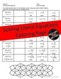 Knowledge of 'inverse operations' and 'properties of equality' is a prerequisite. Literal Equations Coloring Activity By Secondary Math Solutions Tpt