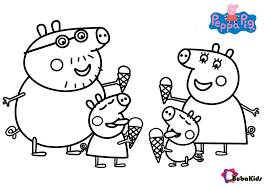 Peppa Pig Family And Ice Cream Coloring Pages Collection Of Cartoon Coloring Pages For Tee Peppa Pig Coloring Pages Peppa Pig Colouring Cartoon Coloring Pages