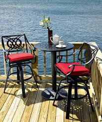 This Cast Aluminum Bistro Set Is Heavy And The Perfect Asset To Any Deck Or Dock Setting Bar Height Patio Furniture Favorite Outdoor Furniture Patio Furniture