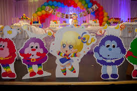 Use everything to make a splatter paint table runner. Rainbow Brite Birthday Party Ideas Photo 10 Of 29 Catch My Party