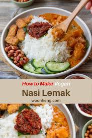 Fake fish in the rice. Vegan Nasi Lemak Recipe Nasi Lemak Vegetarian Vegan Recipes Sambal Recipe