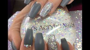 Begin by priming the nails and applying the nail forms. Acrylic Nails Matte Grey 50 Shades Of Grey Youtube