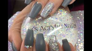 A set of gel nails or a. Acrylic Nails Matte Grey 50 Shades Of Grey Youtube