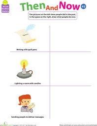 Thinking Past And Present Then And Now 2 Worksheet Education Com Social Studies Worksheets First Day Of School Activities History Worksheets