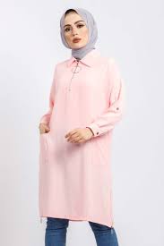 Fermuar Detayli Tunik Tsd4397 Pudra Fermuar Tunik Gomlek