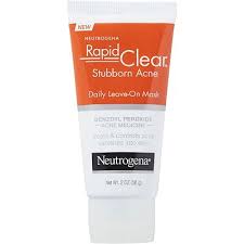 Neutrogena Rapid Clear Stubborn Acne Daily Leave On Mask Benzoyl Peroxide Acne Acne Face Wash Face Acne