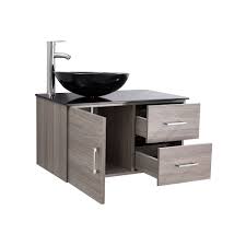Home decorators collectionfremont 72 in. 30 Maple Grey Vanity Set With Black Glass Top And Vessel Sink Bath Depot