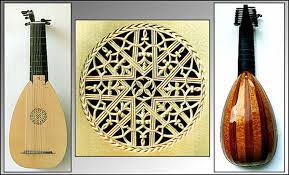 A beautiful antique lute on white b. Lutes Guitars Thirteen Course Lutes