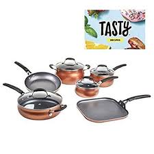 Tasty Cookware Set Non Stick Diamond Reinforced Pfoa Free 11 Pieces Copper Review Cookware Set Ceramic Cookware Set Ceramic Cookware