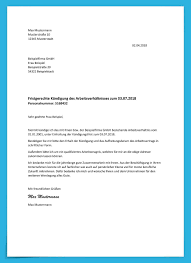 Detaillierte Arbeitsvertrag Kundigung Muster