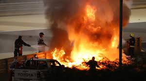 Haas formula one driver romain grosjean appears to have escaped with burns after his car crashed and burst into flames moments after the start of the bahrain grand prix. K1xyhpgmvpzuam