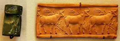 Cylinder Seal And Impression Cattle Herd In A Wheat Field Uruk 4000 3100 Bc Mesopotamia Iraq Louvre Museum ختم Mesopotamia Cylinder Seal Ancient Near East