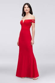 Double Strap Off The Shoulder Jersey Sheath Dress Style 408x Red 6 Xscape Dresses Dresses Lace Ball Gowns