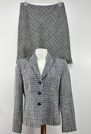 Black And White Plaid Skirt And Jacket Apostrophe 2 Piece Skirt Suit Black White Plaid Wool Blend Jacket Skirt Sz 12p Apostrophe Skirtsuit Wool Blend Jacket Wool Plaid Skirt Suit