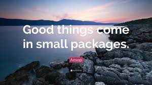 List 19 wise famous quotes about small package: Aesop Quote Good Things Come In Small Packages