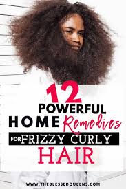 Mix one mashed avocado and two tablespoons of yogurt to make a smooth creamy paste. 12 Powerful Home Remedies For Frizzy Curly Hair The Blessed Queens Frizzy Curly Hair Frizzy Hair Remedies Thick Frizzy Hair