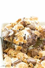 S Mores Overnight French Toast Casserole An Easy Overnight French Toast Casserole Is Topped With Marshmal Overnight French Toast Make Ahead Breakfast Recipes