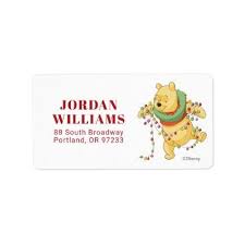 Winnie The Pooh Pooh Christmas Lights Label Zazzle Com Christmas Lights Custom Address Labels Winnie The Pooh