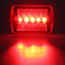 Red Bicycle Bike Rear Tail Light 5 Led Safety Flashing Mount Aa Battery Powered