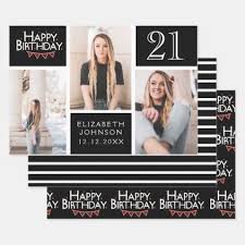 Birthday Black And White Wrapping Paper Trendy Black White Photo Collage 21st Birthday Wrapping Paper Sheets Zazzle Com In 2020 Birthday Wrapping Paper Wrapping Paper Sheets Photo Collage