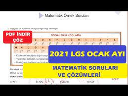 Ocak 2021 lgs örnek soruları da tahminimizce 20 ocaktan sonra yayımlanacak. 2021 Lgs Ocak Ayi Ornek Matematik Sorulari Ve Cozumleri Youtube