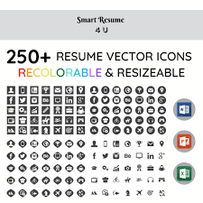 Resume Icons Set 250 Recolorable Icons For Word Powerpoint And Excel Vector Icons For Business Contact Social Media Personal Project Resume Icons Resume Nursing Resume Template