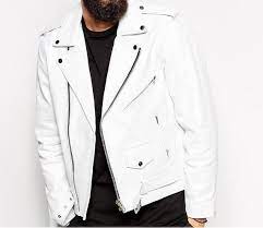 Noora Leather Jacket For Men White Rider Biker Belted Lambskin Motorcycle Jacket Sp4 Leather Jacket Men Mens Leather Jacket Biker Vintage Jacket Men