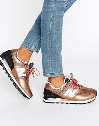 Black And Pink New Balance Trainers New Balance New Balance 574 Bronze Metallic Trainers Sneakers Fashion Metallic Trainers Shoes