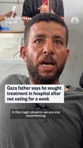 Mohammed Wasim Al-Sweirki, a 30-year-old displaced Gazan, told NBC News  that he hasn't eaten in a week and is unable to find food for his family as  the hunger crisis in Gaza intensifies.