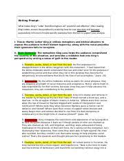 Students are encouraged to reach agreement on the meaning of the text and its wider application to principles of civil disobedience, nonviolence, and current events. 3 08outlineanalysistemplate Docx Writing Prompt What Makes King S Letter From Birmingham Jail Powerful And Effective After Reading King S Letter Course Hero