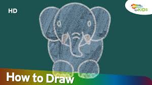 How To Draw Elephant Easy Step By Step Drawing Video For Children Shemaroo Kids Kannada Youtube