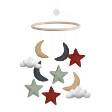 Moon Star Cloud Mobile Handmade Scandi Baby Mobiles Gamcha Otis And The Wolf
