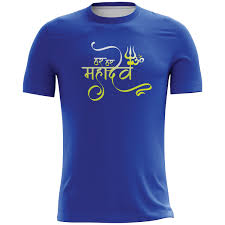 Whatsapp social media icon design template vector whatsapp logo. Har Har Mahadev Printed Casual T Shirt Blue